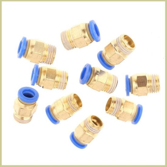 Raccord Pneumatique PM Droit 12 Mm – Connecteur Rapide Cloison Laqué Laiton/Plastique Pour Tuyau PU 4-16 Mm