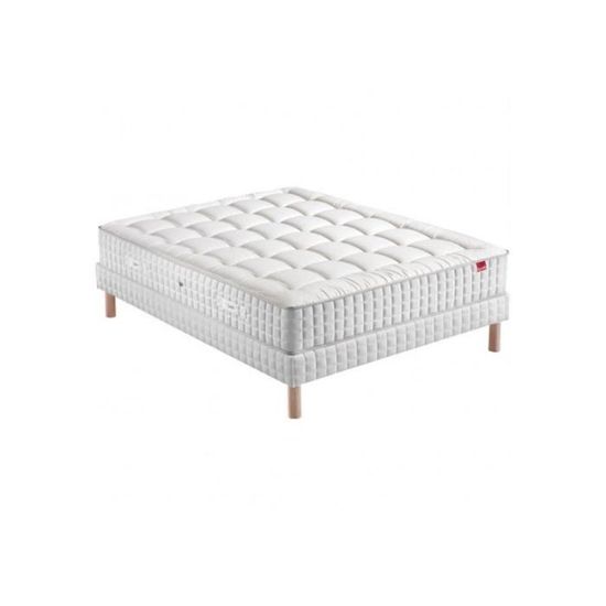 Ensemble Epeda Podium 2 + Sommier Confort Medium + Pieds King Size 200x200 Ressorts