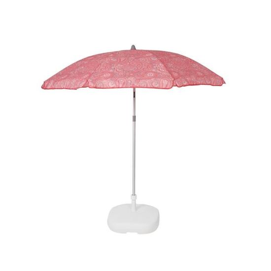 EZPELETA Parasol de plage Beach - Ø 180 cm - Cachemire rose Socle non inclus