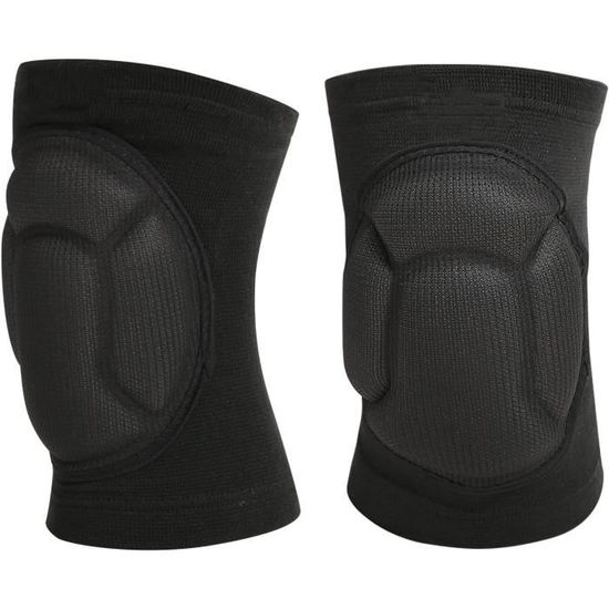 Genouillères de danse douces, 1 paire, anti-chocs, Épaississement doux, En éponge, Genouillères de qualité supérieure en tissu respirant, Pour danse, football, jogging, danse, noir (L