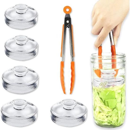 Lot De 4 Poids De Fermentation En Verre - 7 Cm, Pour La Conservation Des Légumes