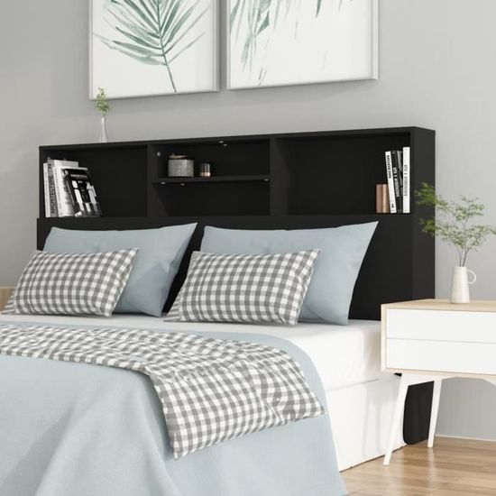 Tête De Lit LED Noire 160x5x78/88 Cm - Tissu Polyester, Réglable En Hauteur - Éclairage Ambiant USB