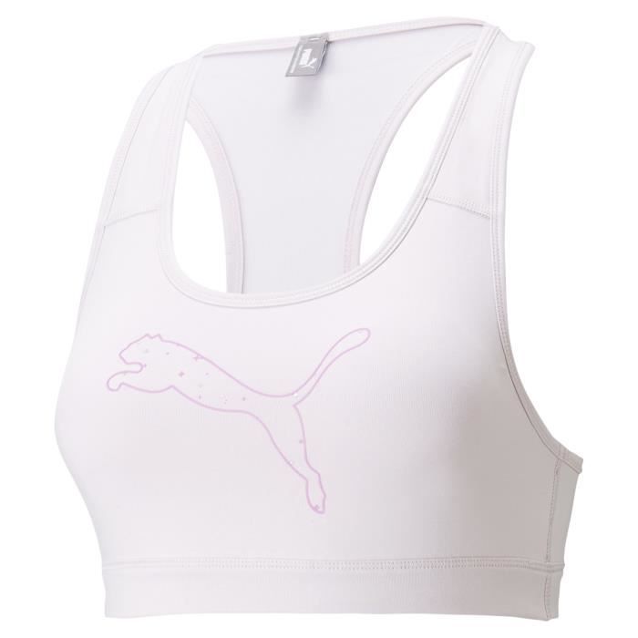 PUMA - Brassière sport 4Keeps - technologie DRYCELL évacuation humidité - blanc - femme