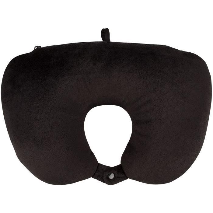 ABBEY Coussin de voyage 2 en 1 - Côté 100% polaire, l'autre côté en polyamide - Dimensions : 37 x 31 cm