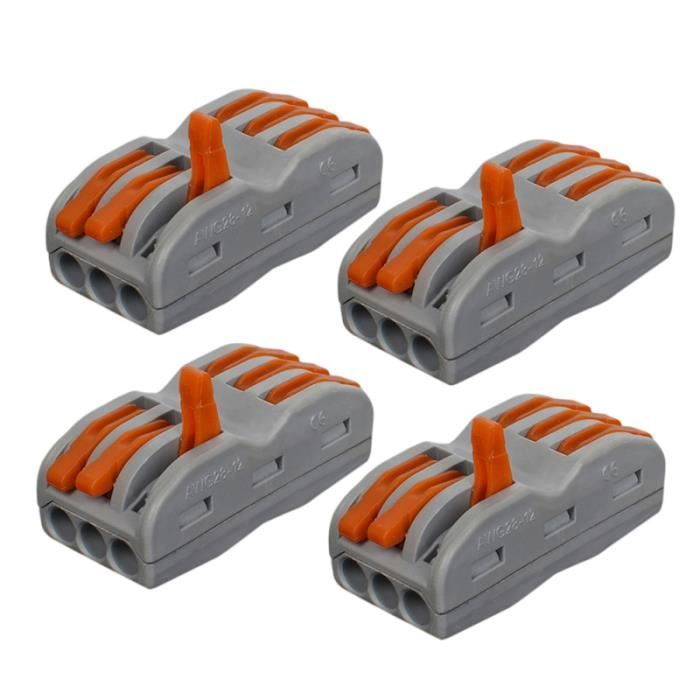 10 pcs SPL-3 Universal 3 Pin Compact Câblage Bornier Mini Connecteur Rapide Conducteur À Pousser Wago Fil COSSES - FILS