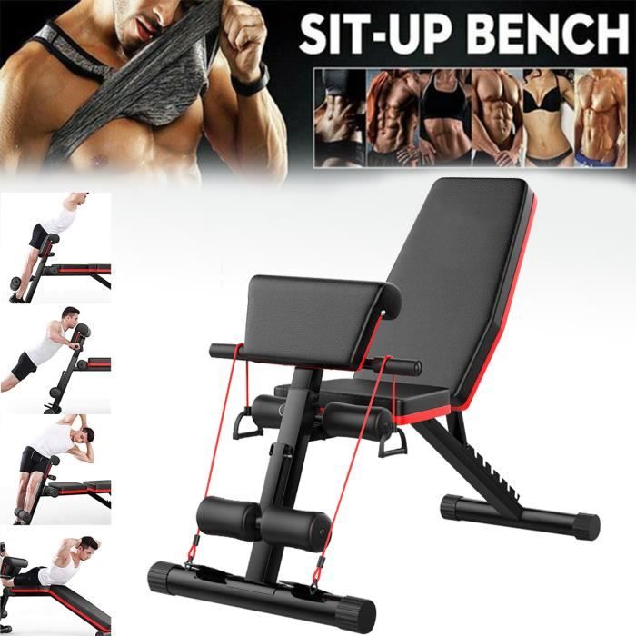 KirinSport Banc de musculation pliable multifonction Banc d'entraînement pour le dos fixation des jambes, entraînement corps