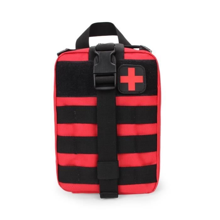 Rouge -Trousse de premiers secours tactique, sac militaire, taille Molle, outils de survie en plein air, pochette de ceinture, EDC,