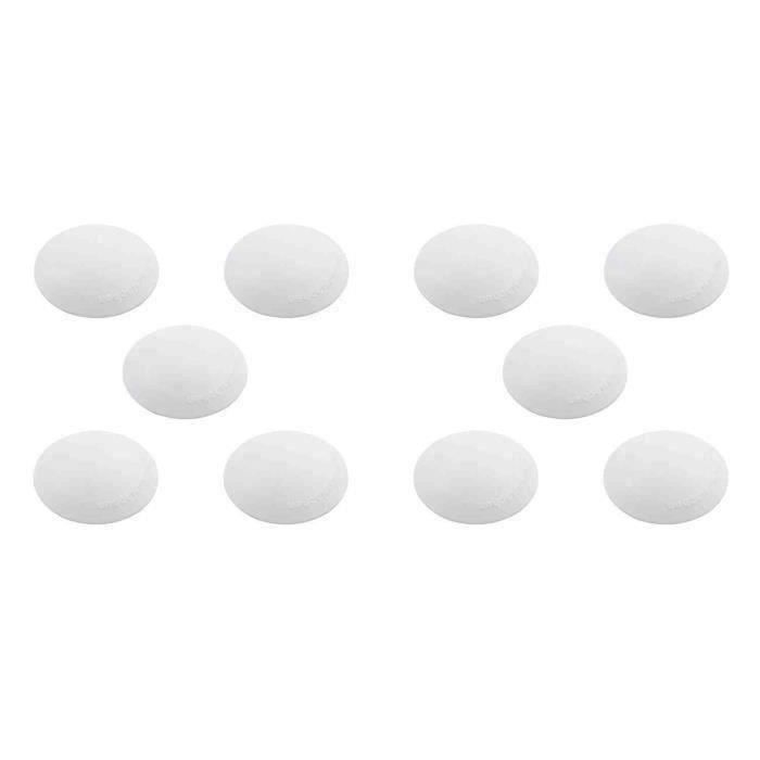 Butées de porte - Diamètre : 4 cm, Hauteur: 12mm -Auto-adhésives - Couleur blanc Lot de 10 Go53159
