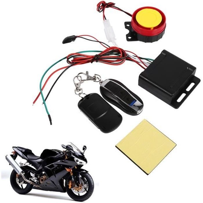 12V Alarme Sirène Sécurité Antivol Klaxon + 2 Télécommande Pr Moto Vélo Scooter ABI