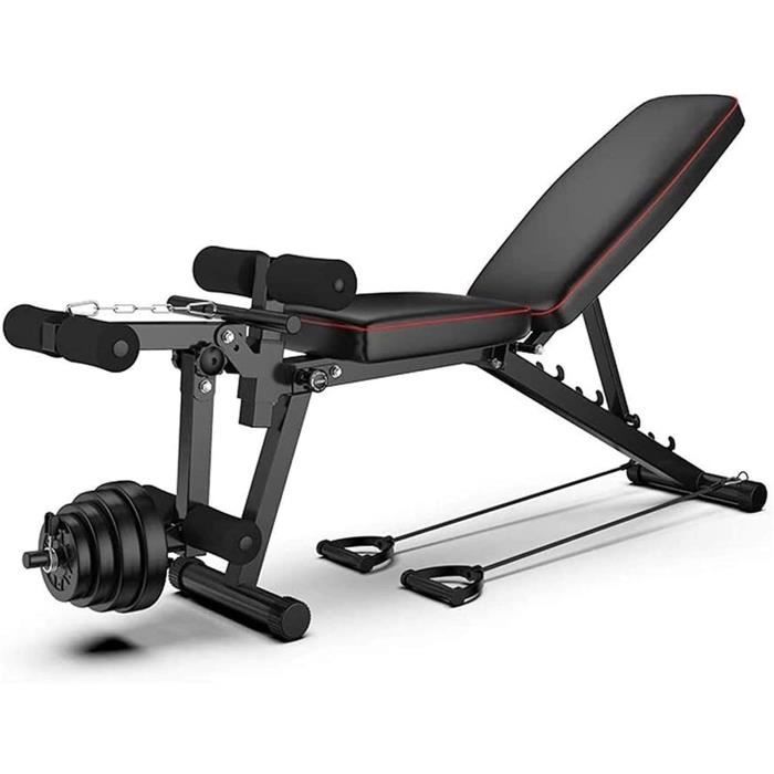 Banc de Musculation Pliable Banc de Muscu Pliable Banc de Poids Réglable Perméable à l'air Inclinable Exercice Gymnastique à Dom442
