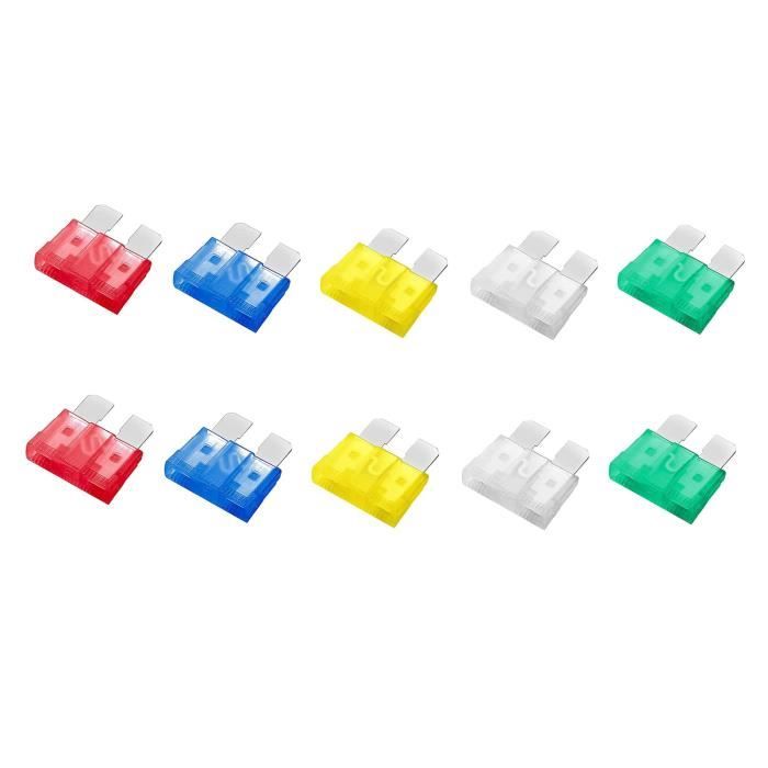 AURSTORE BASA Lot de 10 mini Fusible à lame standard, Assortiment fusible pour Voiture/RV/Camion/Moto de 10A à 30A
