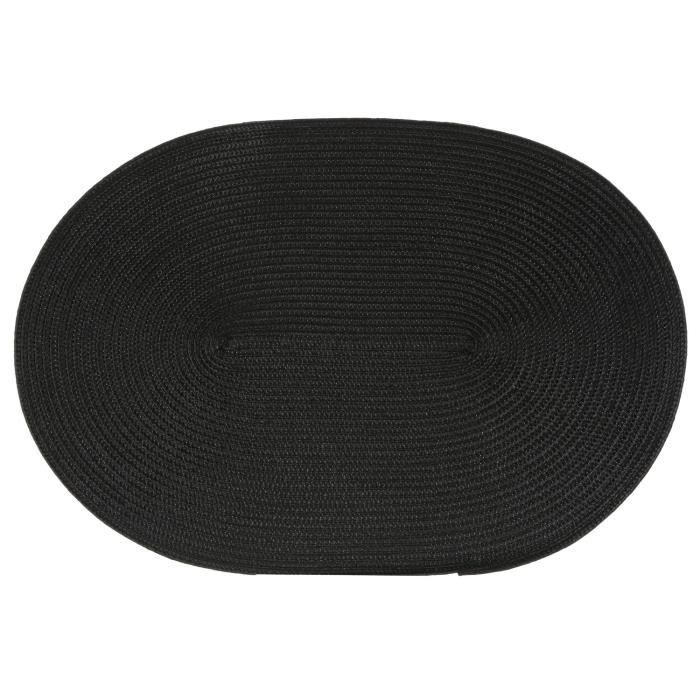 Set de table tressé ovale - Noir
