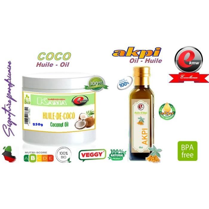 Akpi 100 ml - Huile de coco- sélection panafricaine - 250g