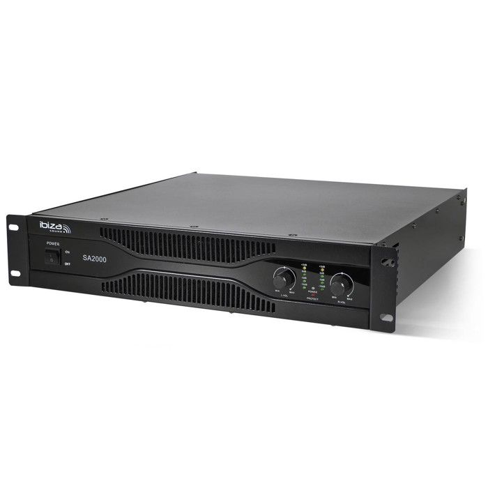 Amplificateur sono 2 x 1000W rack 19- XLR-RCA-Jack 6.35mm - Ibiza Sound SA2000