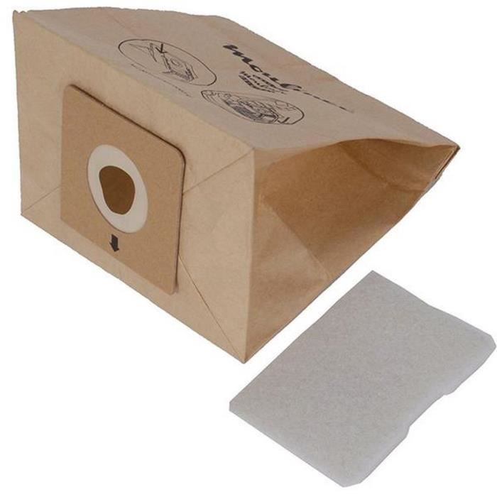 Boite de 6 sacs + 1 filtre (53529-51677) - Aspirateur - ROWENTA, MOULINEX (5136)
