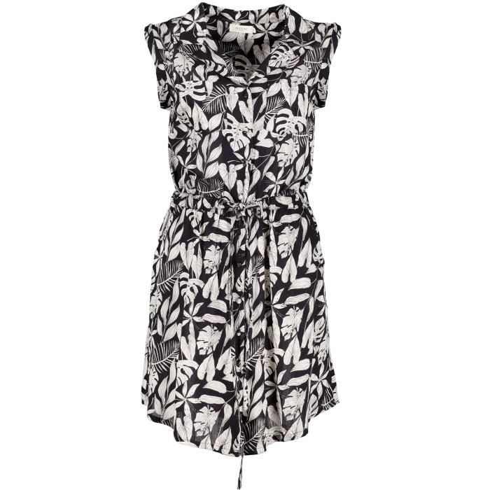 DEELUXE Robe saharienne à motif tropical ESSITA Tropical Print Black
