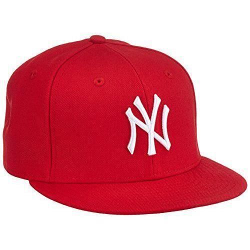 New Era -casquette baseball homme basic bonnet nY yankees mLB 59 fifty fitted Rouge Scarlet/White 7 1/4 - 10011573-Red
