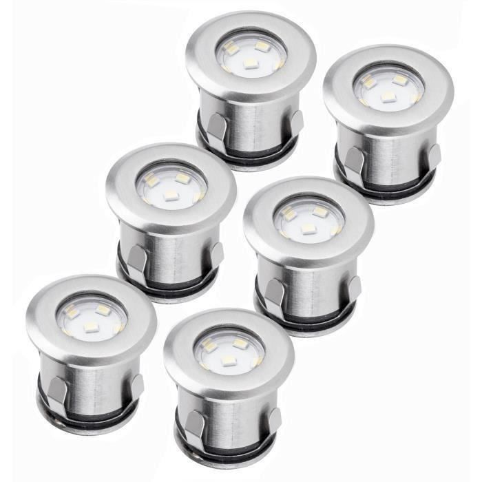 SMARTWARES Kit de 6 spots extérieurs Led encastrables ronds 5000.475 Ranex