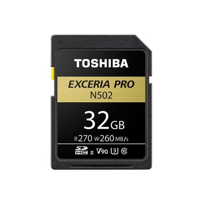 Carte Mémoire Sd 32 Go Toshiba Exceria Pro N502 270Mo s V90 Classe 10 U3 Uhs Ii pour Caméra Vidéo Full Hd 8K