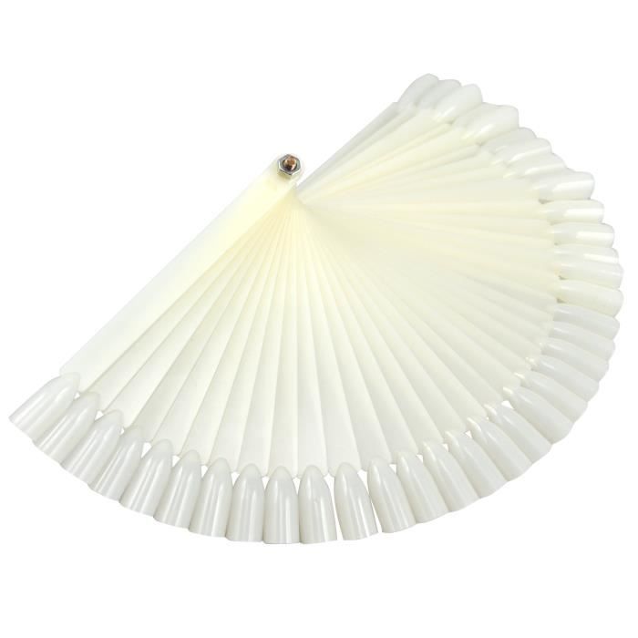 TRIXES - Faux ongles de démonstration façon éventail ou pour apprentissage - Lot de 50 Blanc