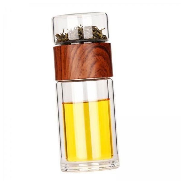 Bouteille Infuseur à Thé En Verre Hodezaki - 9 Oz - Noir - SANS Manchon De Voyage