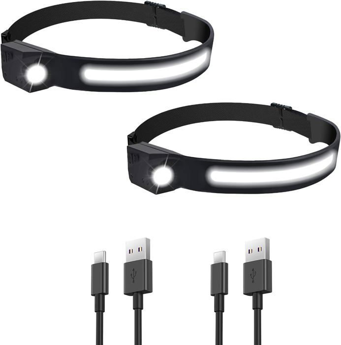 Sonew Lampe frontale à LED Câble USB phare de charge, lampe frontale