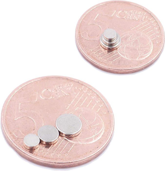 Brudazon | Set Di 60 Mini Magneti Dischi Da 3x1mm 3x2mm 3x3mm | Grado