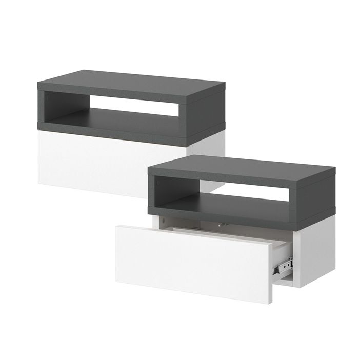 Vicco Table de Chevet Dany, Blanc, 35x65cm, Convient pour