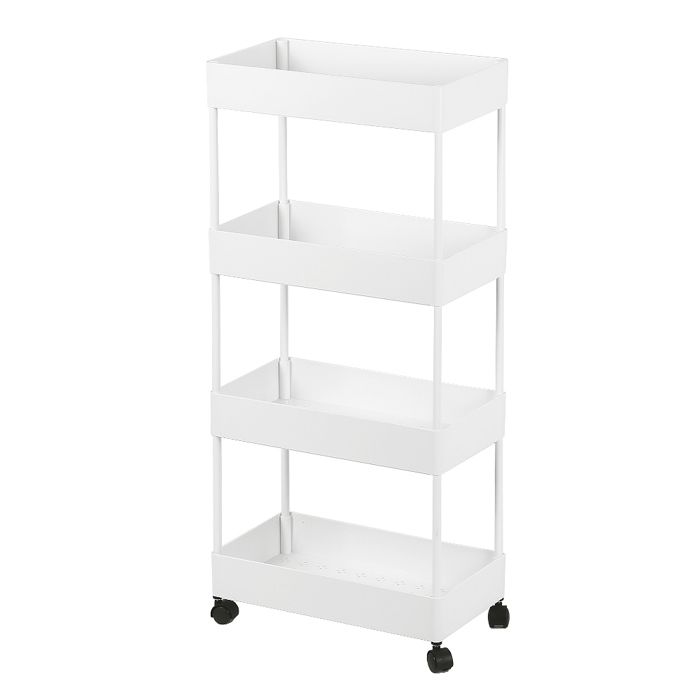 Desserte chariot de rangement à 4 étagères - ERROLVES - Blanc - 40*22*90 CM