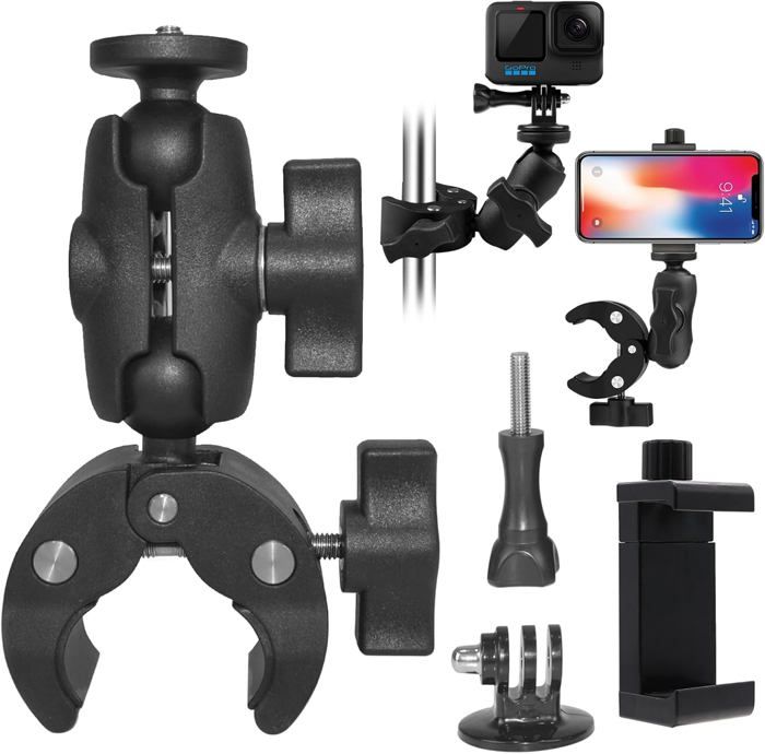 Support Caméra D'Action IMESTOU - Rotule 360°, Compatible Gopro Et Supports RAM - Pour Vélo, Outdoor
