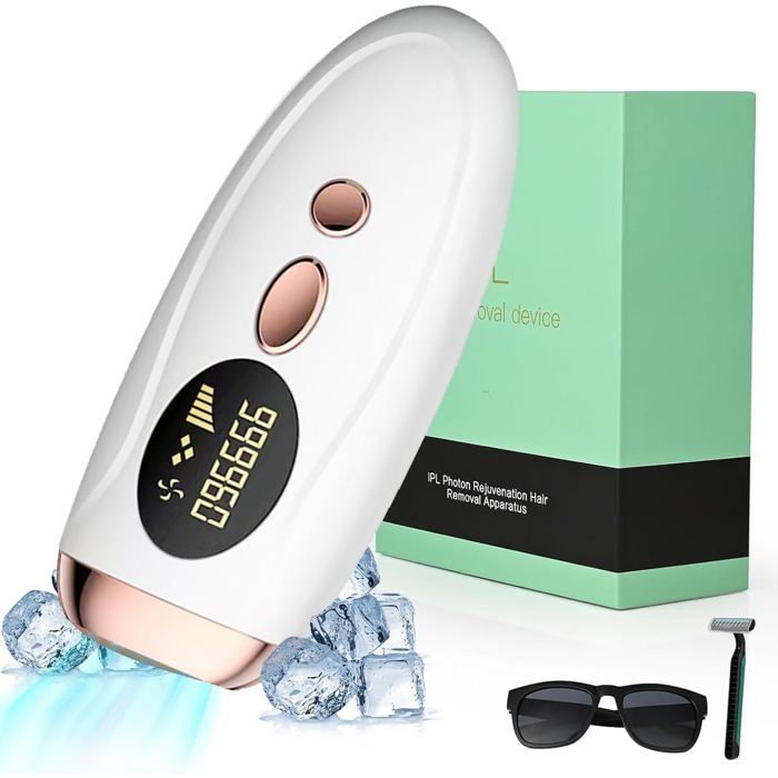 Épilateur laser avec fonction de refroidissement2 modes5 niveaux dénergiepour femmes et hommescorpsvisageaissellesmaillot