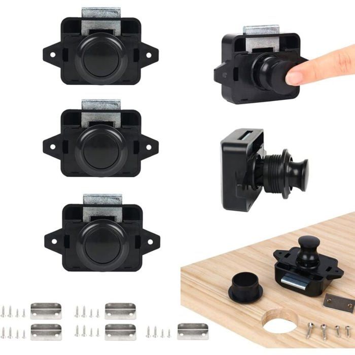 Meilleurs prix pour Loquet de Verrouillage Bouton-Poussoir 5pcs Serrures de Porte sans Cl pour Camping-Car Yacht Bateau Label