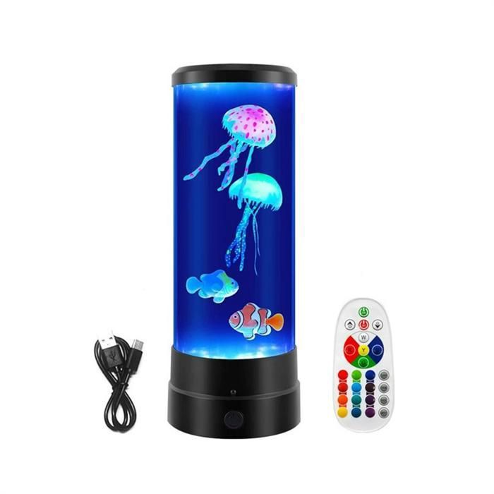 Comparer les prix de à Bulles Lampe à MéDuses LumièRe LED DAquarium à 16Couleurs Changeantes avec TéLéCommande Veilleuse à Multicolore LAMPE A POSER