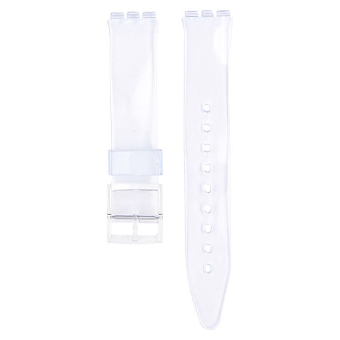 INF Bracelet de montre de remplacement en PVC pour Swatch Transparent 17 mm
