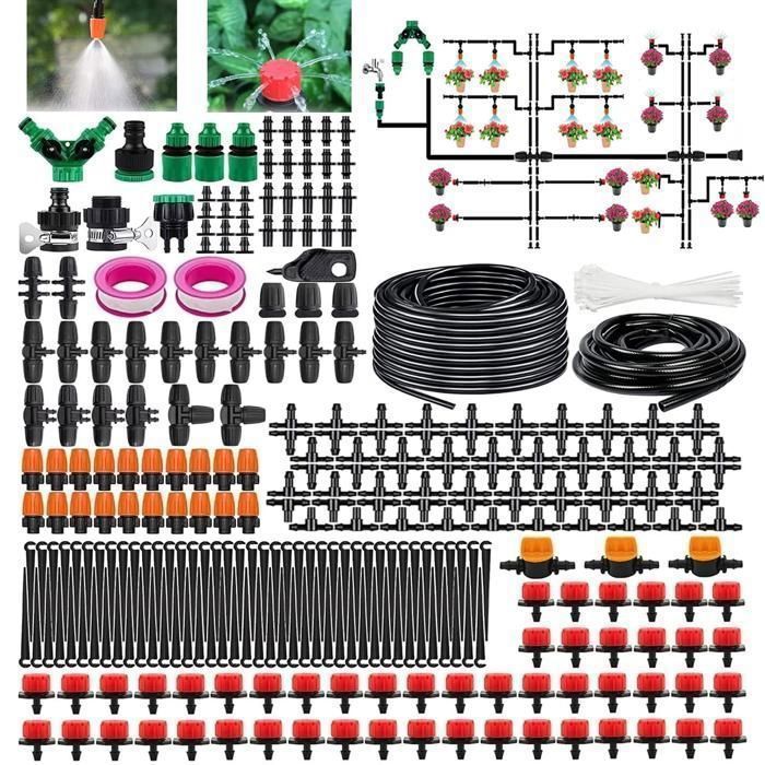 Kit D’Irrigation Goutte‑À‑Goutte 340 Pcs 55M+15M Kit Arrosage Automatique Économie D’Eau Jusqu’À 70% Installation Facile Durable