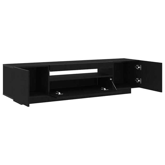 NEUF Armoire TV - Noir - Meuble TV - TABLE TV - Noir 160x35x40 cm - Bois dingénierie TT5194