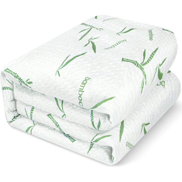 Protège-matelas imperméable en viscose pour lit double (137 x 190 + 36 cm) housse de matelas de qualité supérieure en viscose