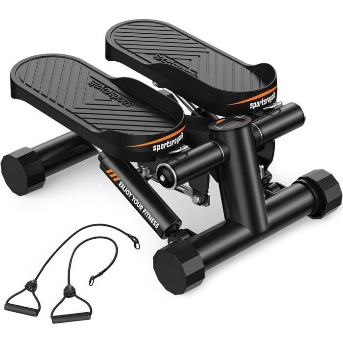 Stepper - Hydraulique Silencieux avec Cordons de Traction - FED FITNESS - LCD Charge 150kg Antidérapant Fitness Maison
