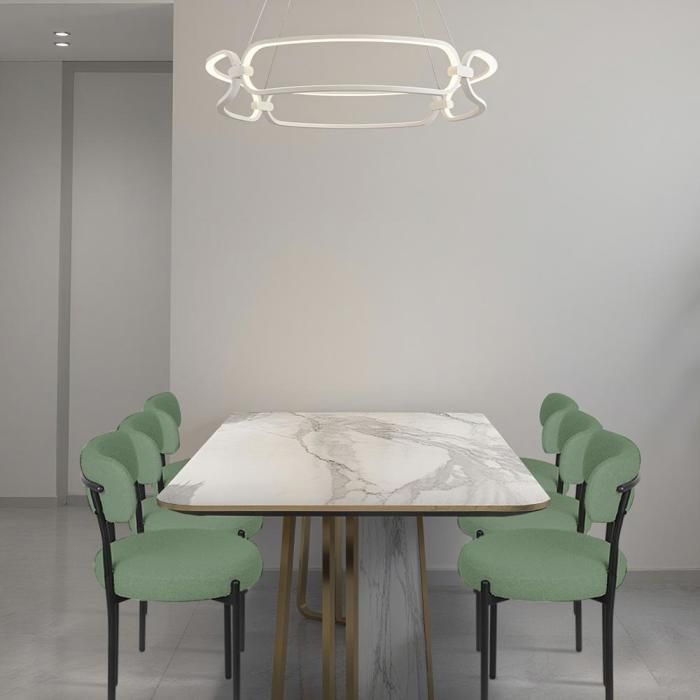 Lot de 6 Chaises de Salle à manger PIPIPOXERChaise de Cuisine en Teddy Flanelle et MétalErgonomique Design50x50x75 cmVert