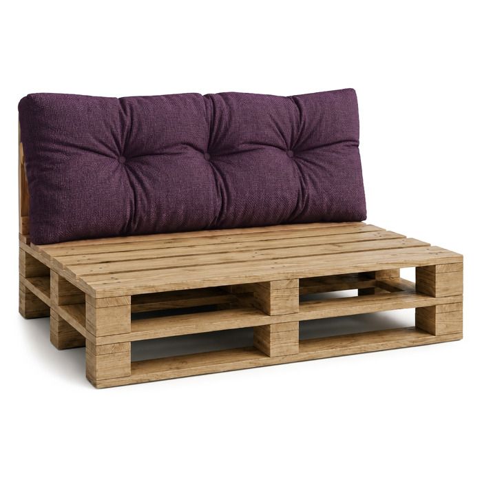 Coussin palette de jardin Coussin de dossier 120 x 40 cm - coussins exterieur et interieur gros oreiller Bordeaux Lin Écologique