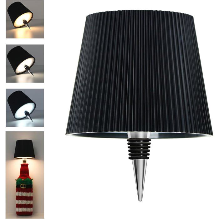 Lampe Bouteille LED Rechargeable USB-C sans Fil IP54 3 Températures Réglables - Pour Bouteille Verre Table Balcon Terrasse Cam