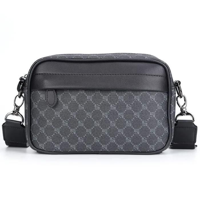 XJYDNCG Sac à bandoulière en cuir PU pour homme sac messager petit sac messager carré - Noir