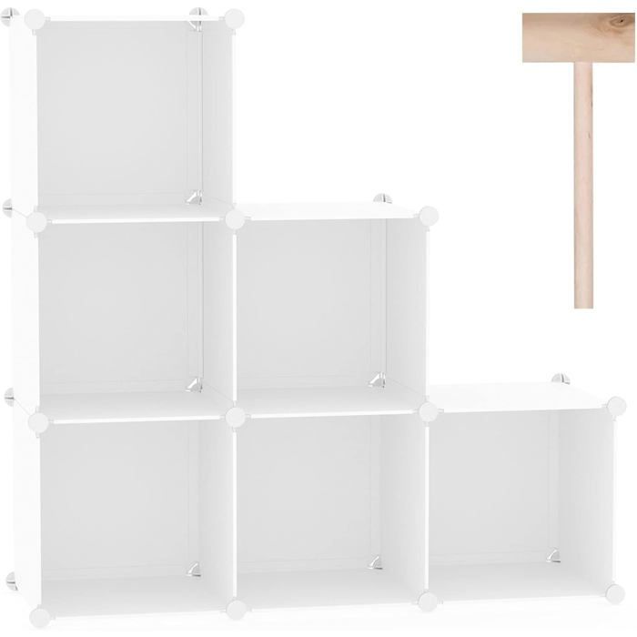 Lot de 6 cubes de rangement modulaires DIY en plastique - 36 6 x 12 4 x 36 6 pouces pour salon et bureau