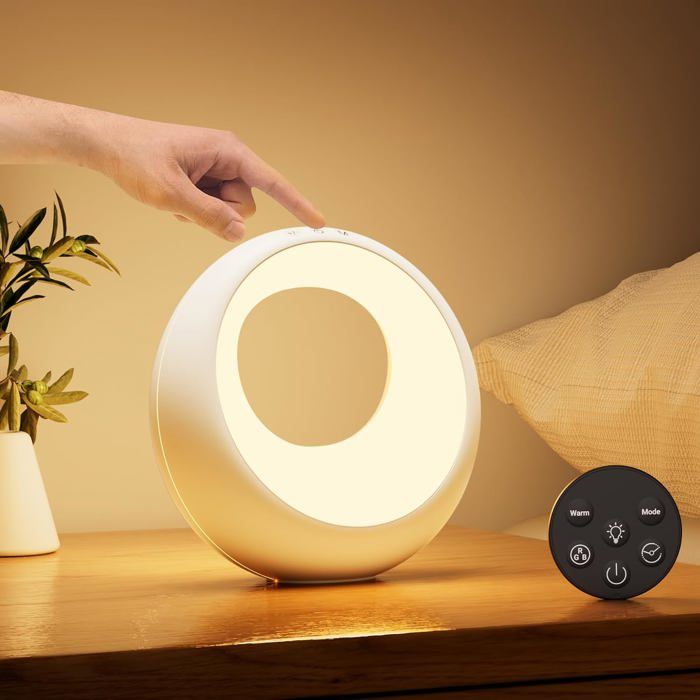 Lampe de chevet tactile dimmable LED sans fil - RVB avec minuterie et télécommande 5 intensités veilleuse nuit