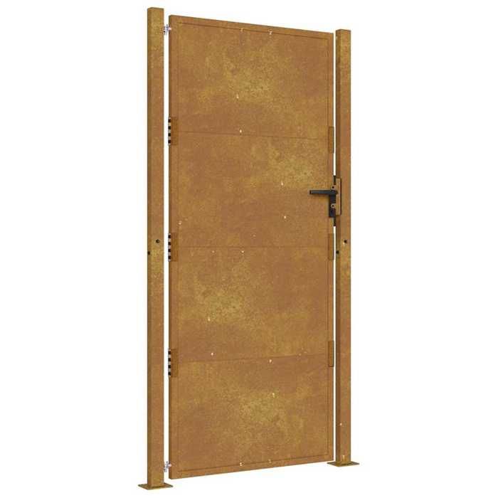 Mode Porte de Jardin Noir 100 x 175 cm en acier avec poteaux inclus 44559