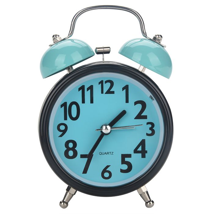 AUCUNE réveil fort Réveil mécanique Ultra silencieux à Double cloche mouvement à Quartz montre de nuit de Table de bureau Bleue AUCUNE réveil fort Réveil mécanique Ultra silencieux à Double cloche mouvement à Quartz montre de nuit de Table de bureau Bleue