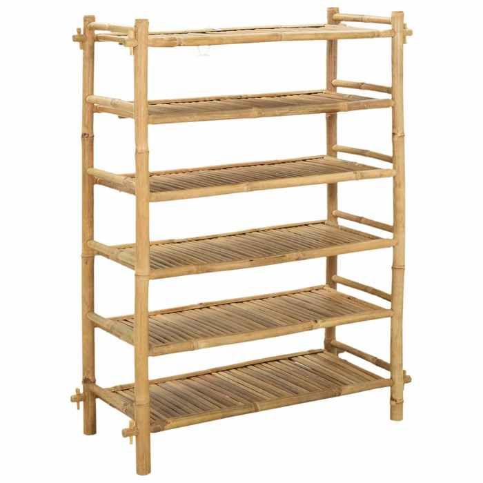 Elégance-Chic Rack à chaussures avec étagère - Naturel - 6 niveaux - Bambou - Armoire porte-chaussures - 86x35x115 cm_054962
