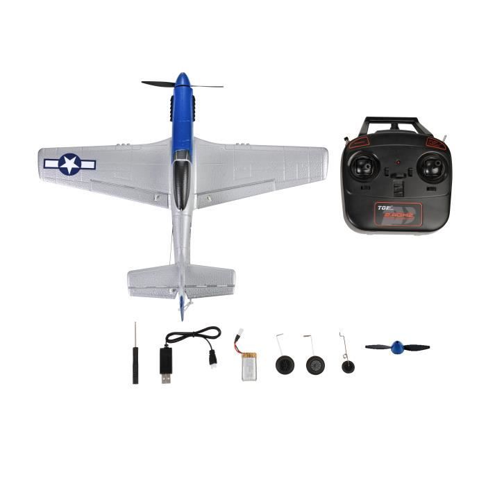 Avion Télécommandé VOLANTEXRC F16 Falcon 2 Canaux - RC Planeur RTF Avec 2 Batteries, LED Et Gyro Pour Débutants