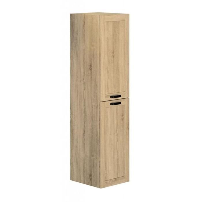 allibert - colonne 40 cm 1 porte 2 étagères amovibles et 2 étagères fixe en bois couleur chêne hamilton - cambridge