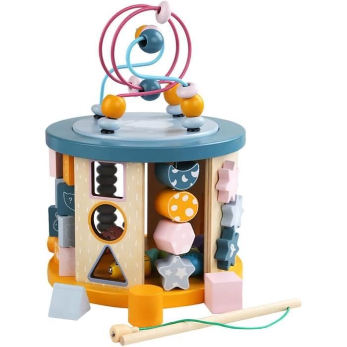 Jouet Cube D'activit?� en Bois - ZGEER - Jouet ?�ducatif - Blanc - 3 ans et plus - Cdiscount Jeux 